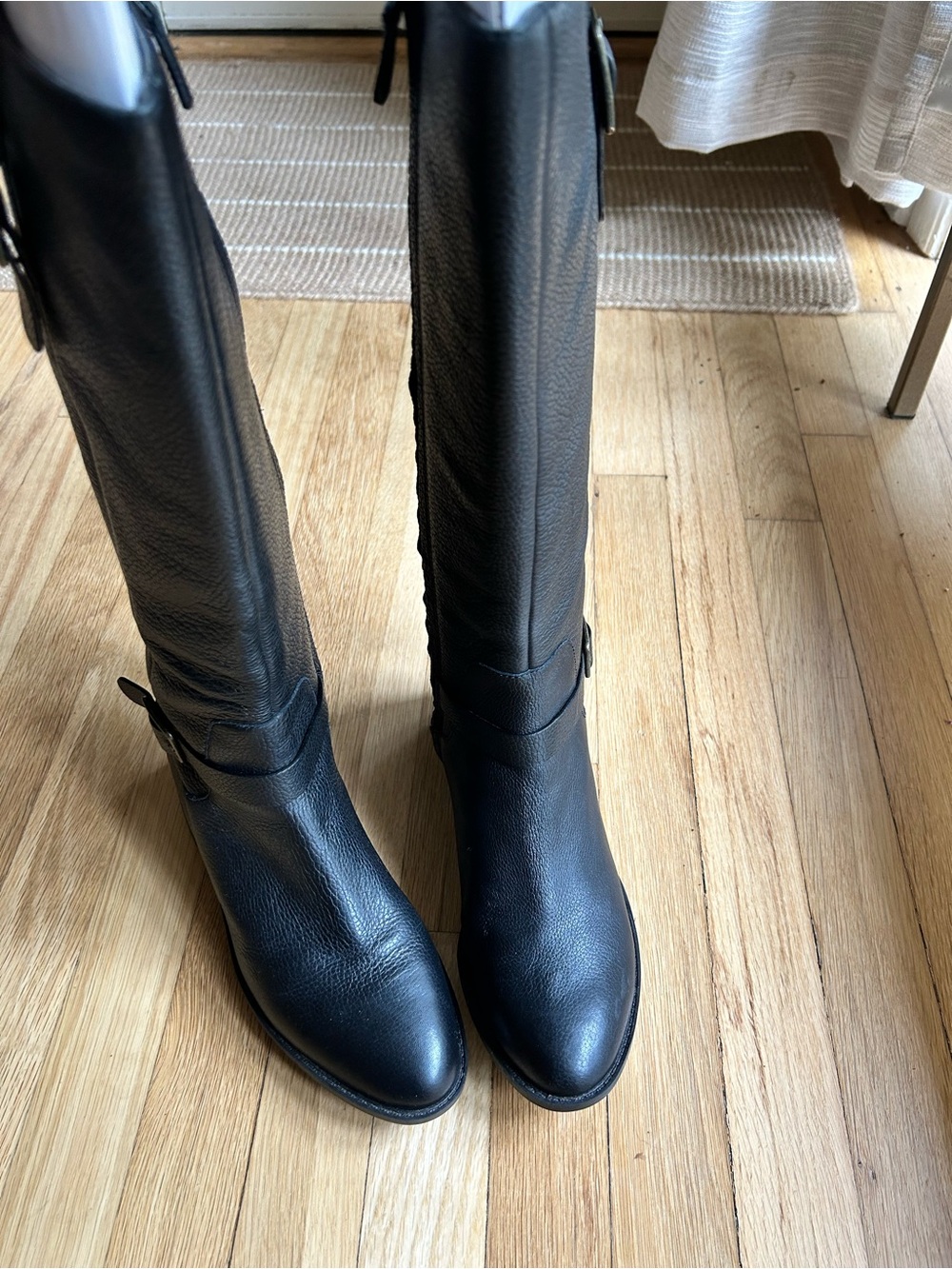 Cole Haan Kenmare Black Knee-High Leather Riding Boots